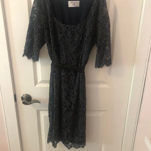 Seraphine Maternity Dark Blue Lace Dress